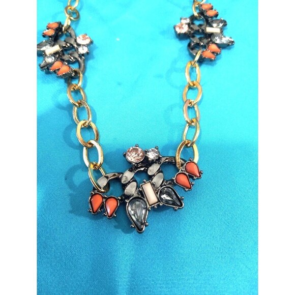New York & Company Beautiful Chain Necklace 14in+3 with Stones & Crystals. - Picture 3 of 5